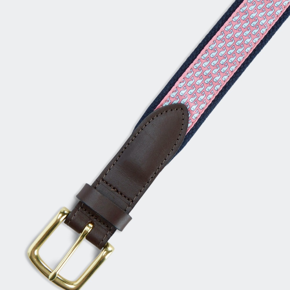 Vineyard Whale Canvas Club Belt- Raspberry - Picture 2 of 7